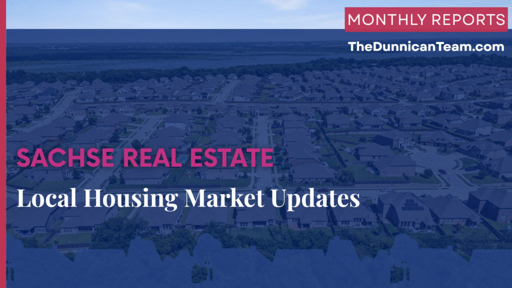 Sachse TX housing market update — monthly home prices, inventory trends, and market conditions from NTREIS MLS data